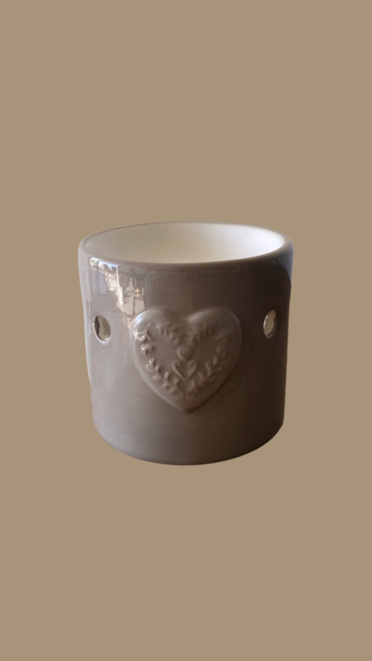 Heart ceramic grey burner